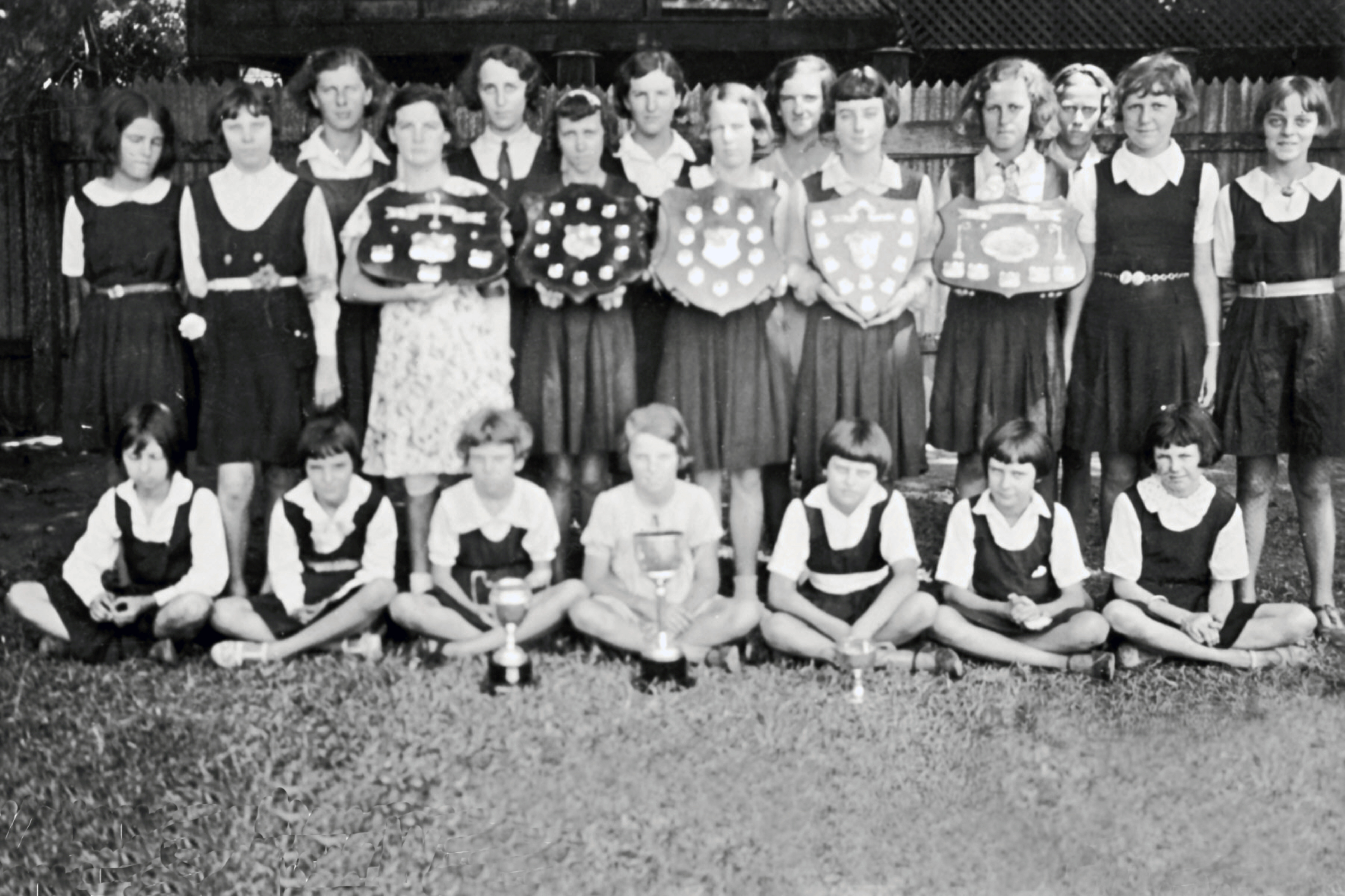 1933 Students with Cups and Shields