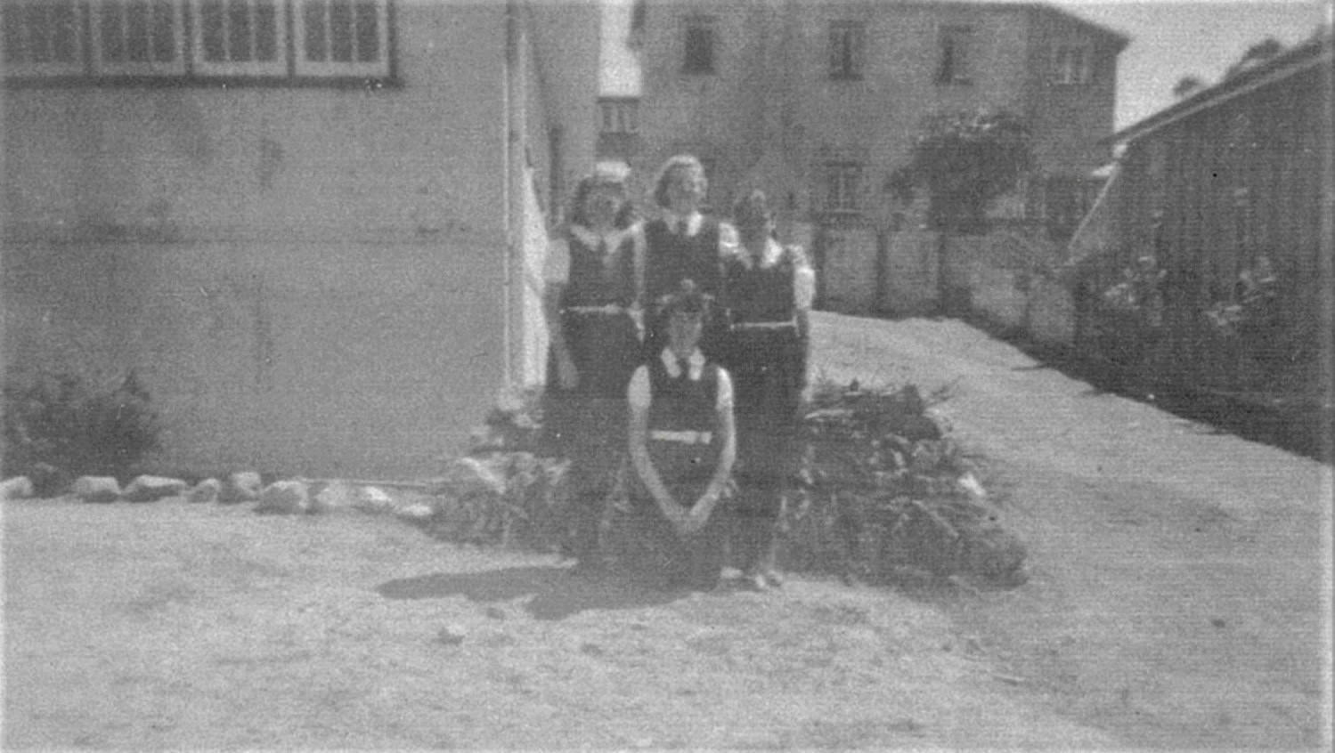 1944 Students in front of buildings