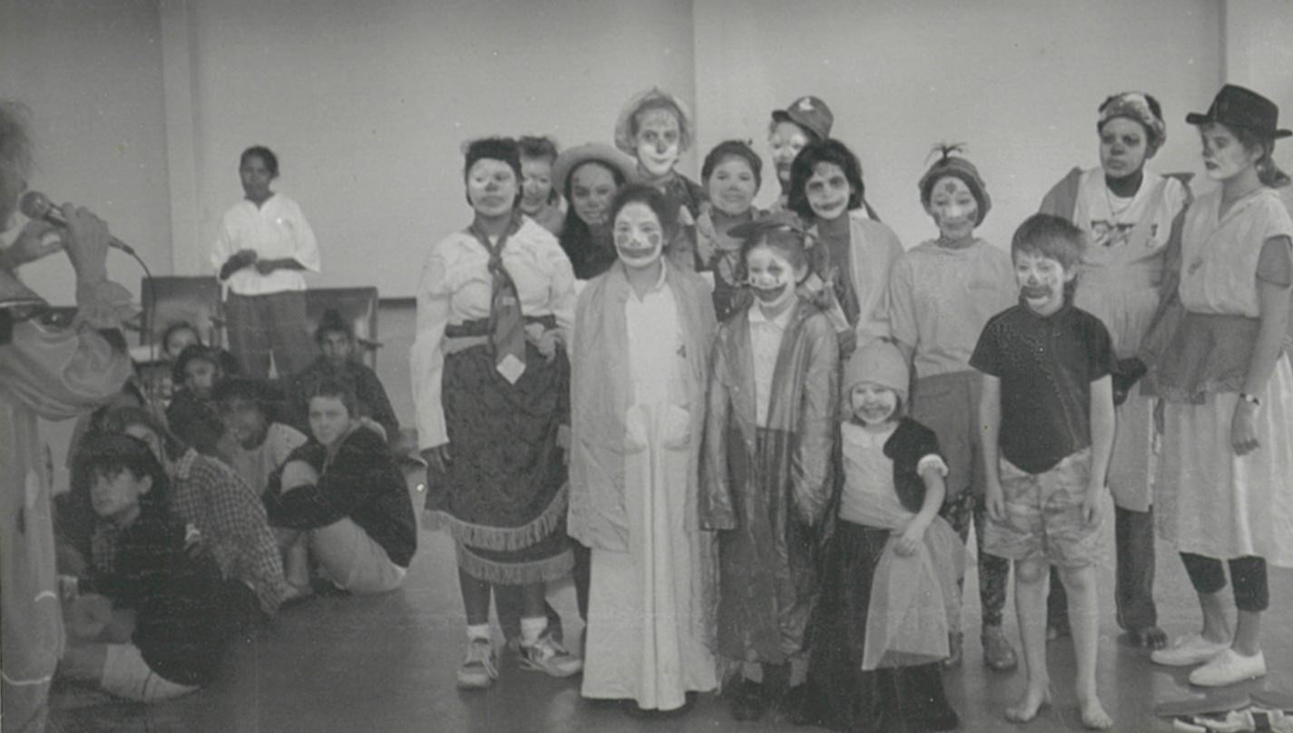 1993 Clowning Around - Group photo with painted faces
