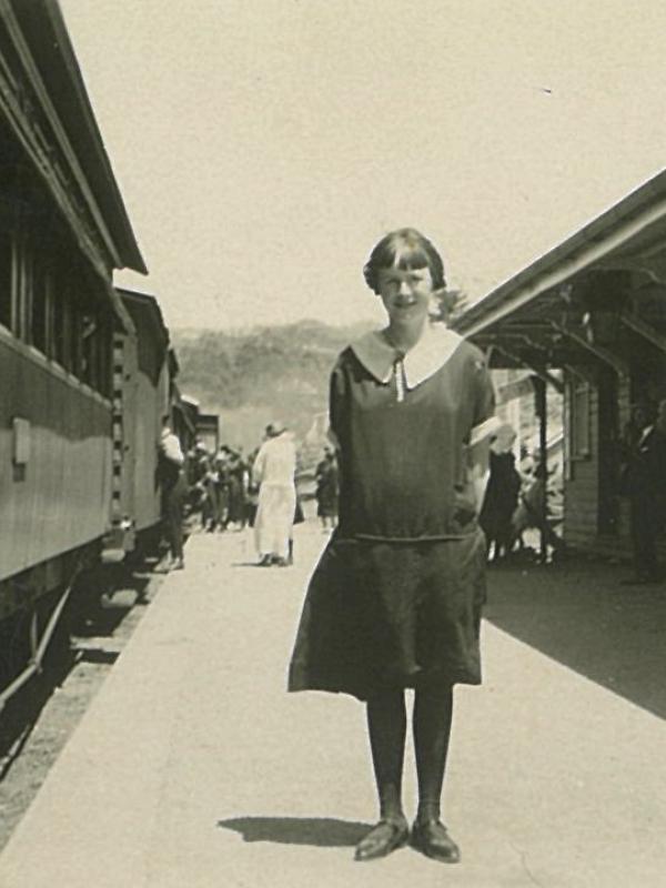 1930's Student at the train station