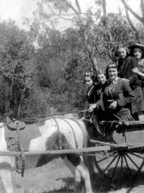 1930s Girls on cart