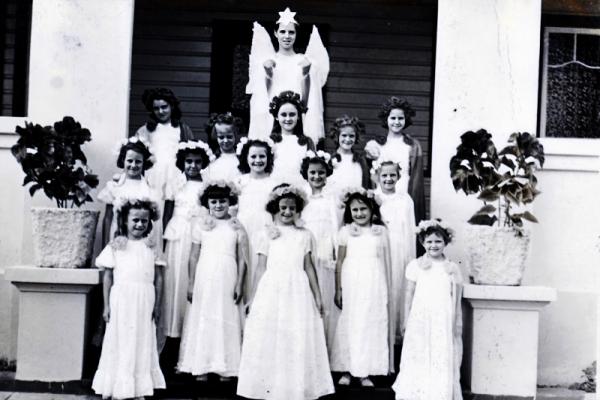 1960's Students in White dresses