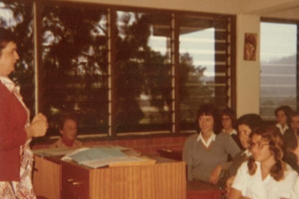 1977 Students in class