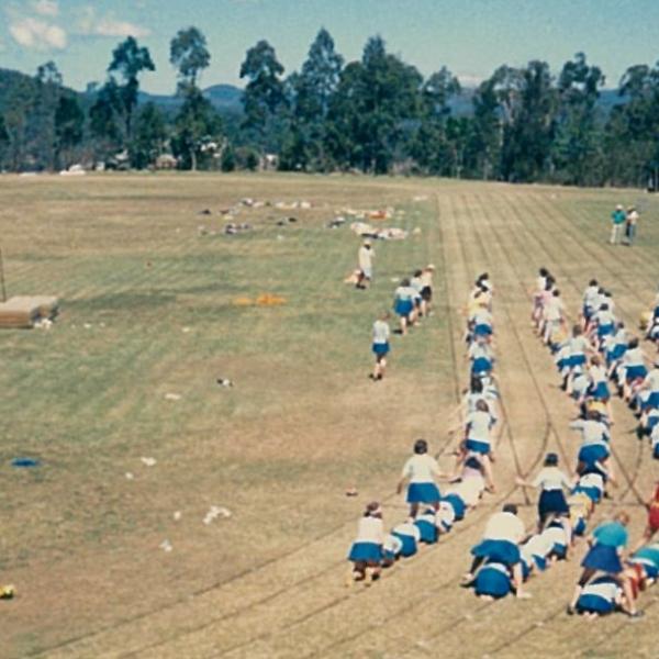 1987 Sports Day - View of Top Oval and Ball Games