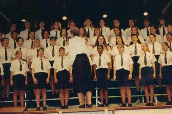 1993 Sr Pam with the school choir