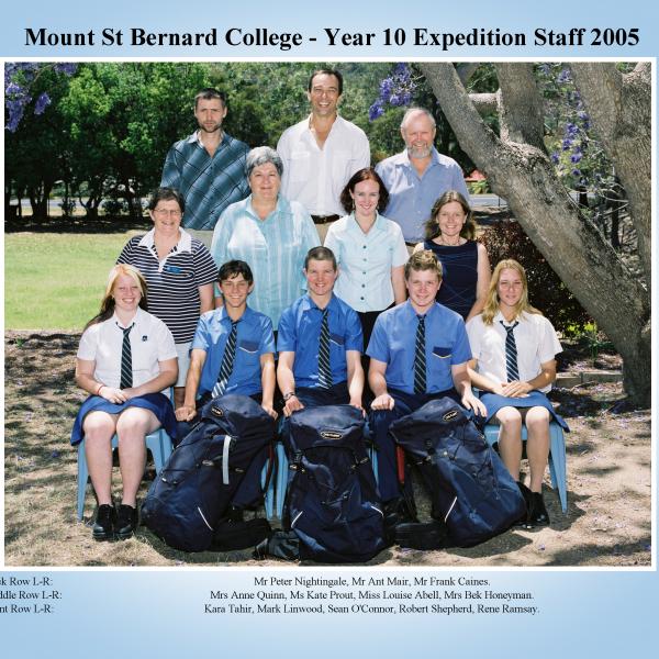 2005 Year 10 Expedition Staff